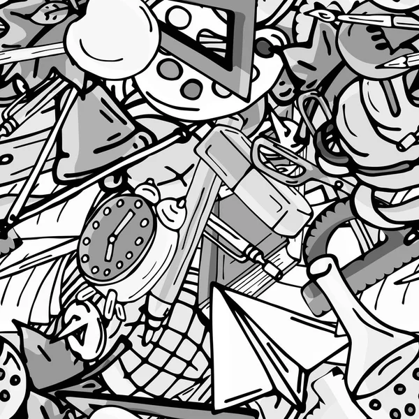 Vektör seamless modeli farklı okul nesneleri çizim retro. Okul için tema. Bir web sayfası, dolgular çizimler, duvar kağıtları, yüzey dokuları arka planı için kullanılan.