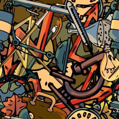 Vektör seamless modeli farklı okul nesneleri çizim retro. Okul için tema. Bir web sayfası, dolgular çizimler, duvar kağıtları, yüzey dokuları arka planı için kullanılan.