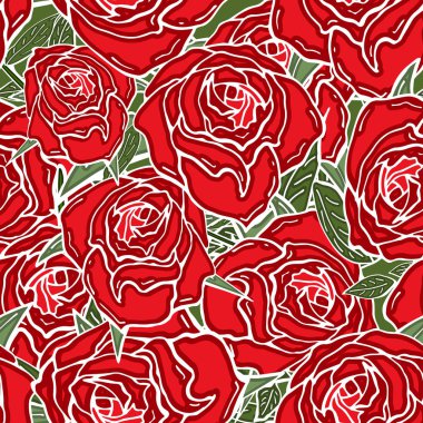 Vektör Dikişsiz retro desen, çiçek gül. Web sayfası arka planı, desen dolgularını, duvar kağıdı, yüzey dokuları için kullanılabilir.