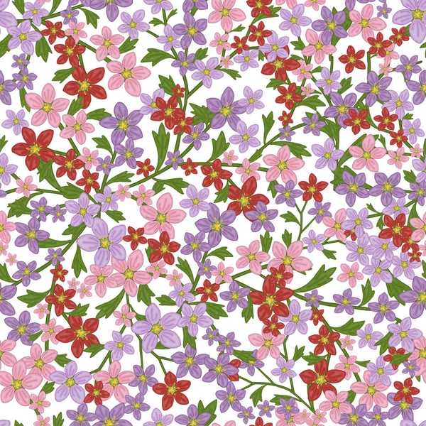Wektor bezszwowy wzór retro, kwiat saxifrage. Wypełnienia, Tapety, tekstury powierzchni. — Wektor stockowy