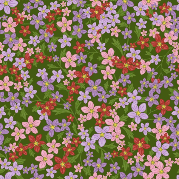 Vektor sömlös retro mönster, blommor saxifrage. Fyllningar, tapeter, yttexturer. — Stock vektor