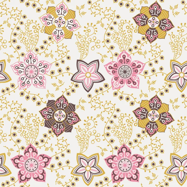 Vector floral seamless pattern. Handdrawn botanical backdrop — Stock Vector