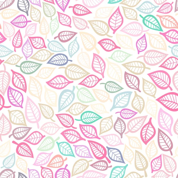 완벽 한 핑크 잎 패턴입니다. 식물 배경 — 스톡 벡터