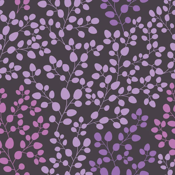 紫の葉とのシームレスなパターン。植物の背景 — ストックベクタ