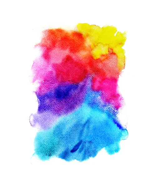 Fundo aquarela brilhante com cores do arco-íris no branco — Fotografia de Stock