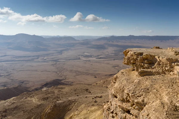 Vista Del Desierto Del Cráter Ramón Del Sur Israel Durante — Foto de Stock