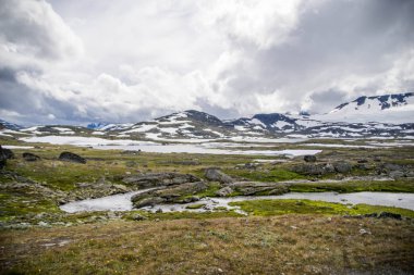 Europe tabiatı dramatik havada yürüyüş