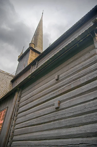 Wood old architecture attraction in Scandinavia