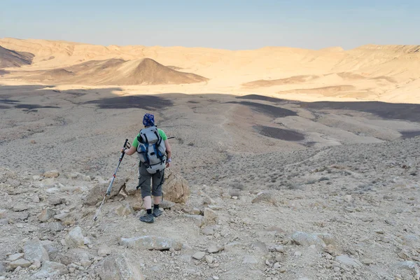 Hiking Israeli Negev Desert Health Fun — Stock Photo, Image