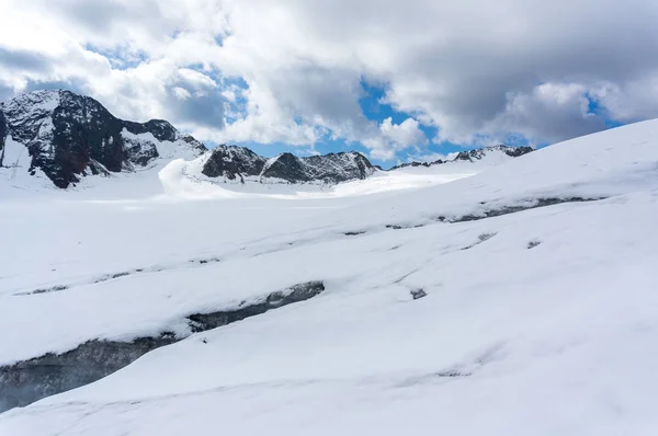 Vista Neve Gelo Caminho Para Cume Montanha — Fotografia de Stock