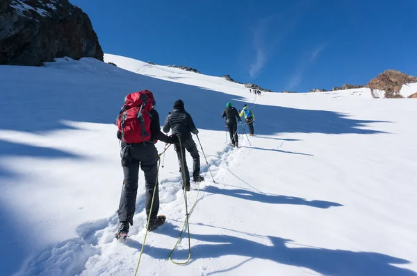 Пешие Прогулки Вершину Горы Снежному Леднику — стоковое фото