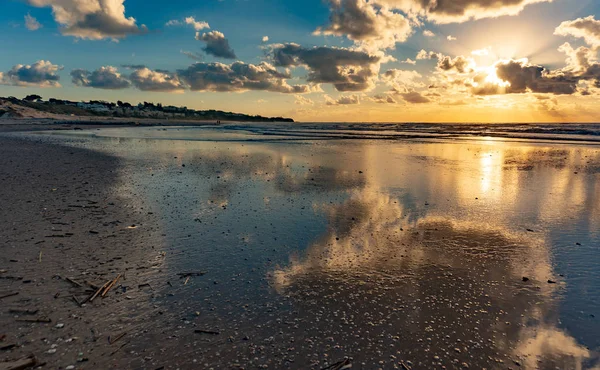 Romantic Evening Sea Beach Reflections Seascape — Stock Photo, Image