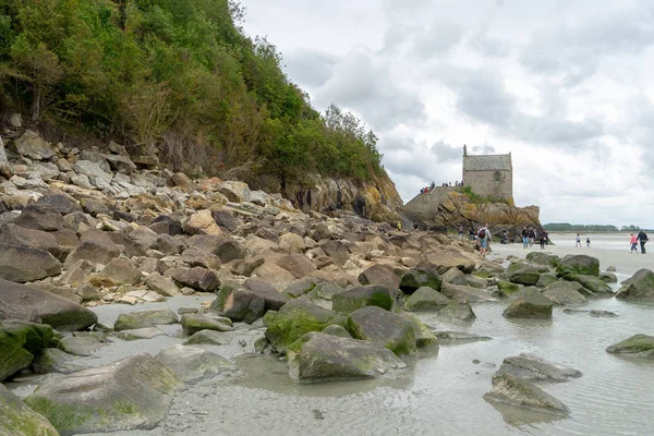 Mont Saint Michel i Normandie, Frankrike attraktion — Stockfoto