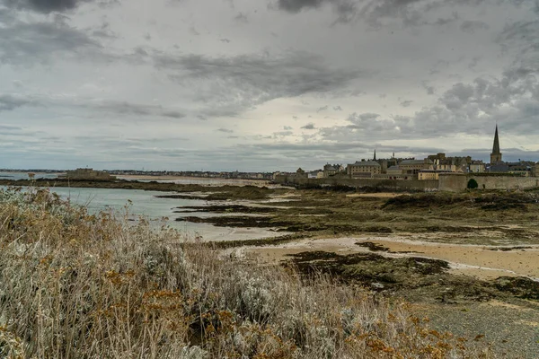 San Malo Attraction Touristique Château Fort Paysage Marin Eau — Photo