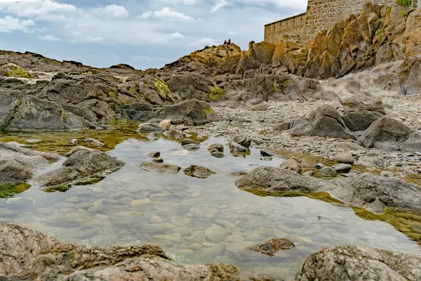 San Malo Τουριστικό Αξιοθέατο Κάστρο Φρούριο Και Θαλασσογραφία — Φωτογραφία Αρχείου