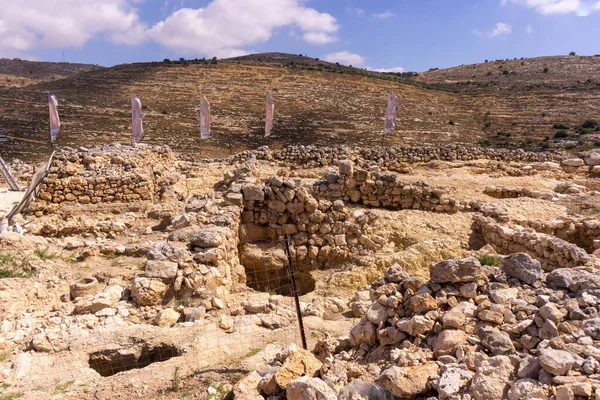 Βιβλικά Ερείπια Της Ιστορικής Πόλης Shiloh Στη Σαμαριά Εικόνα Αρχείου