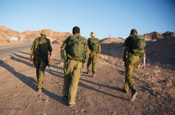 Patroli Tentara Israel Tengah Perang Timur — Stok Foto