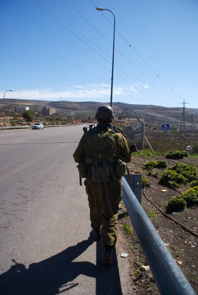 Israëlische Soldatenpatrouille Westelijke Jordaanoever Vecht Met Terrorist — Stockfoto