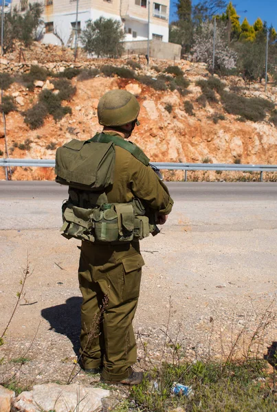 Une Patrouille Soldats Israéliens Cisjordanie Lutte Contre Terrorisme — Photo