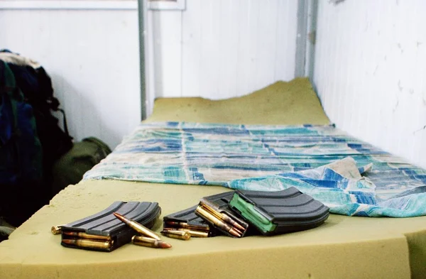 Bullets Israeli Army Checkpost Buidling — Stock Photo, Image