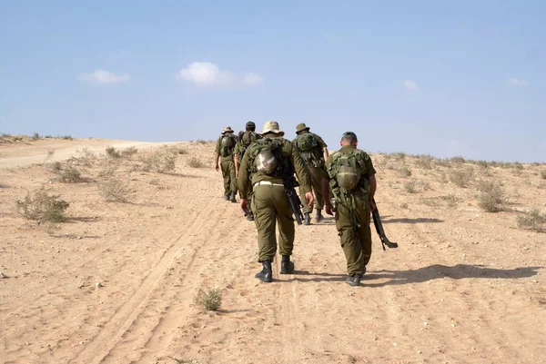 Soldados Israelenses Deserto Negev Lutam Contra Terror — Fotografia de Stock