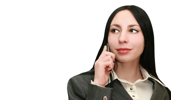 Woman Listening on the phone — Stock Photo, Image