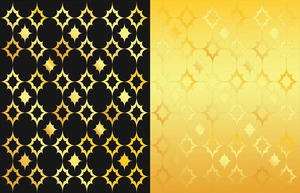 2个装饰背景 黑色和金色 — 图库矢量图片