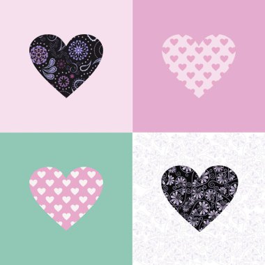 Kalp şekli vektör. Mutlu Sevgililer günü kartı arka plan