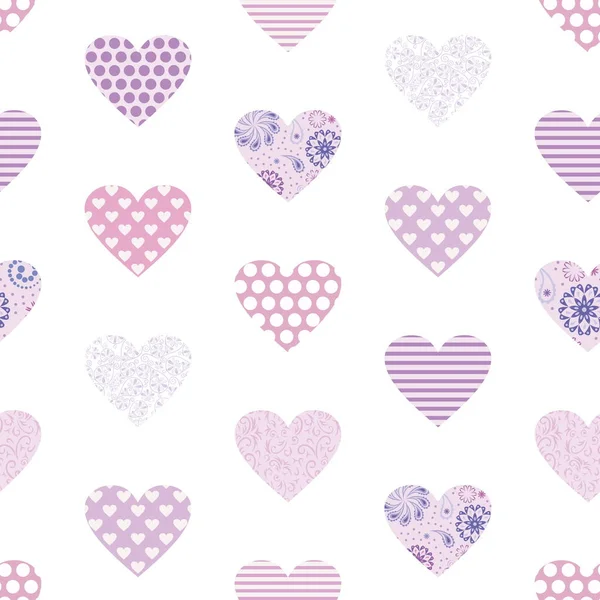 Seamless vector pattern with hearts. — Stock Vector