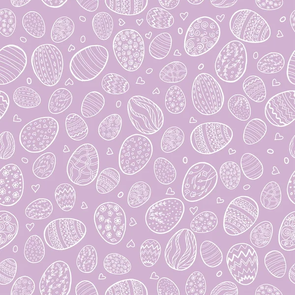 Vector seamless pattern for happy Easter day with decorative egg — Stock Vector