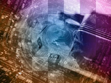 Küre ve mans - soyut bilgisayar arka plan, tonda.