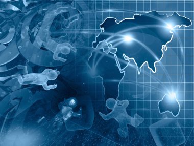 Harita ve mans - soyut bilgisayar arka plan, tonda.