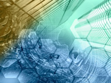 Küre ve mans - soyut bilgisayar arka plan, tonda.