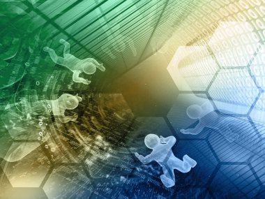 Basamak ve mans - soyut bilgisayar arka plan, tonda.