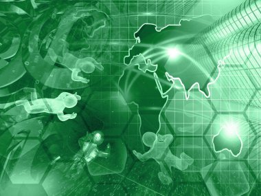 Harita ve mans - soyut bilgisayar arka plan, tonda.