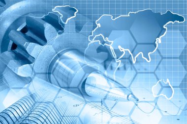 Harita, dişli ve Binalar, iş geçmişi tonda.