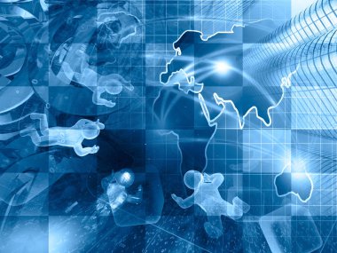 -Ağ posta işaretleri ve tonda dijital arka plan üzerinde mans.