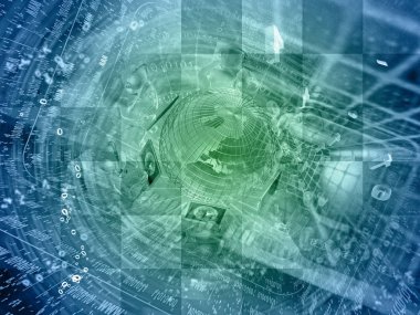 Küre ve mans - soyut bilgisayar arka plan, tonda.