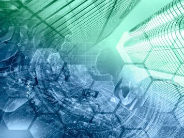 Küre ve mans - soyut bilgisayar arka plan, tonda.