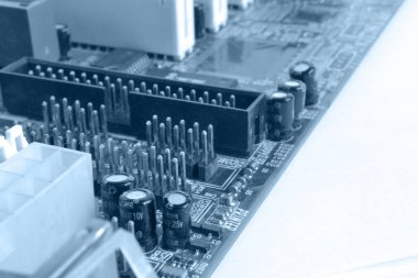 Elektronik cihaz ile soyut bilgisayar arka plan.