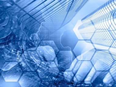 Bilgisayar arka plan harita, eller ve basamaklı.