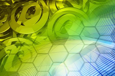 Posta işaretleri ve binalar - soyut bilgisayar arka plan.