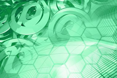 Posta işaretleri ve binalar - soyut bilgisayar arka plan.