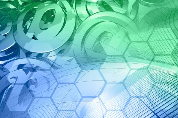 Posta işaretleri ve binalar - soyut bilgisayar arka plan.