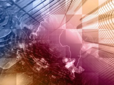 Dijital arka plan - basamak, harita ve mans.