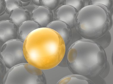 Arka plan, 3d çizim olarak sarı ve gri Küre.