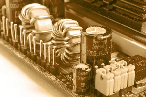 Abstrakt Datamaskinbakgrunn Med Elektronisk Utstyr Tonet – stockfoto