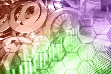 Posta işaretleri ve binalar - soyut bilgisayar arka plan.