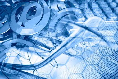 iş geçmişi grafik ve posta işaretleri.