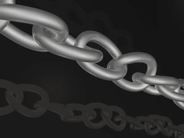 Grey Chain Black Background Illustration — Stock Photo, Image